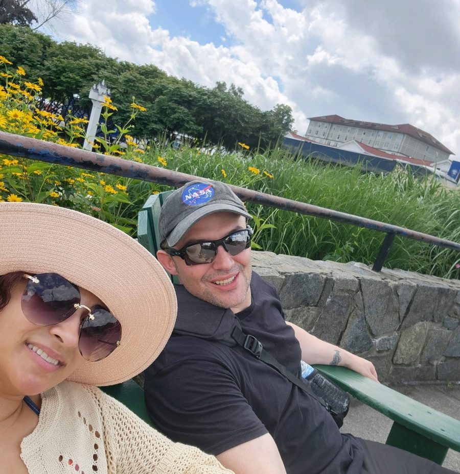 Nick and Nagham on a sunny summer day