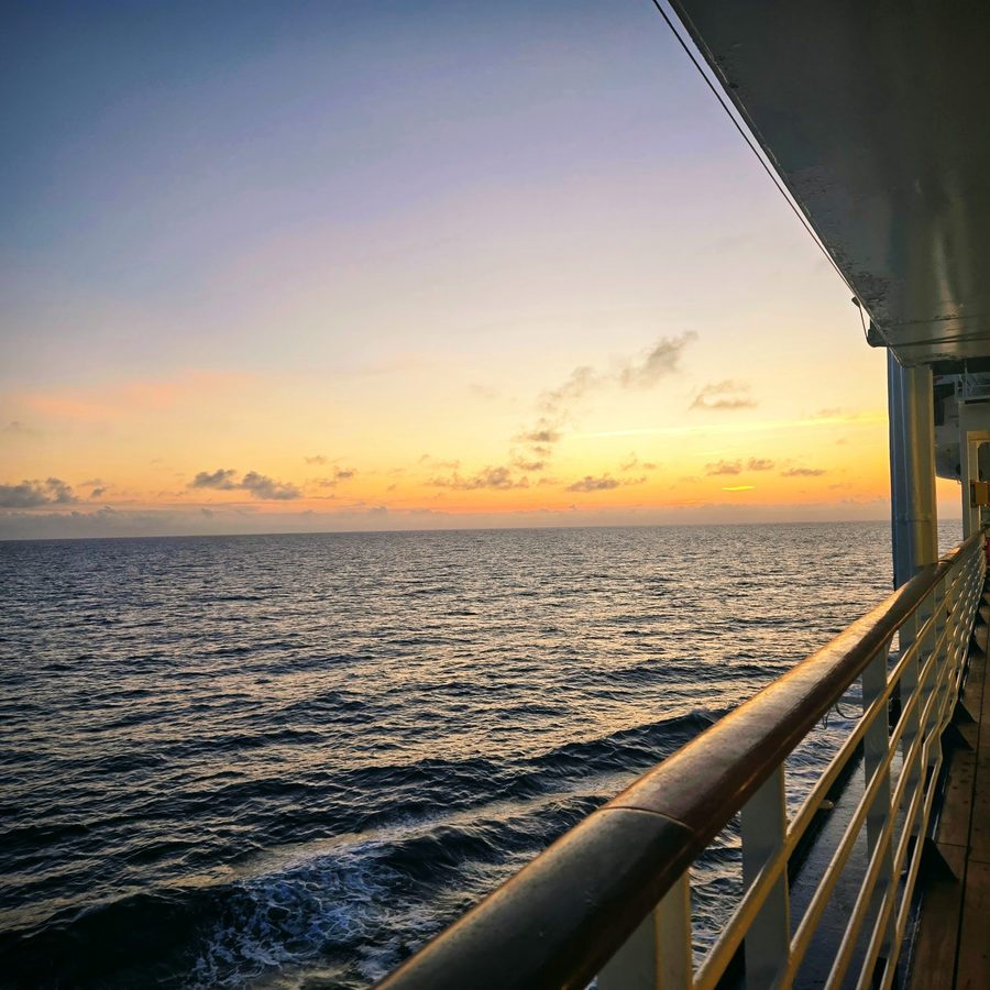 Sunset from the ship's balcony