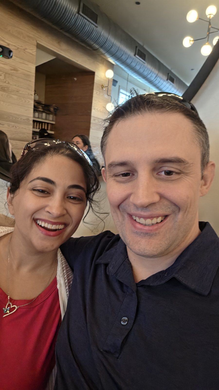 Nick and Nagham at lunch